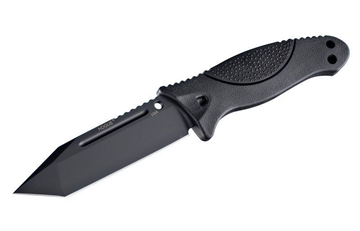 Picture of Hogue EX-F02 4.5 inch Black Finish Auto Retention Sheath Black Fixed Tanto Blade HOG-35240