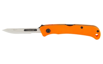 Picture of Hogue Expel, Folding Knife, 416 Stainless Steel, Plain Edge, 2.5" Blade, Orange G-10 Handle, Silver Blade, Includes (3) #60 and (2) #70 Blades 35834