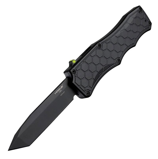Picture of Hogue Exploit OTF Automatic: 3.5" Tanto Blade - Black PVD Finish Matte Black Aluminum Frame - Tritium Infused Trigger 34047