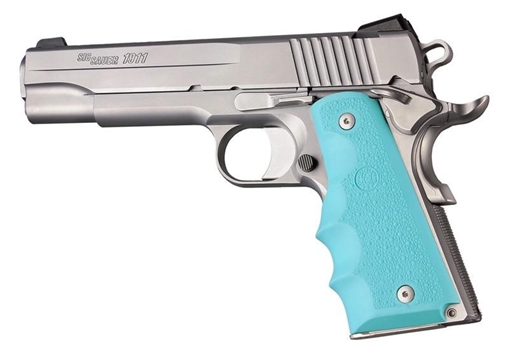 Picture of Hogue Govt. Model Rubber Grip with Finger Grooves-Aqua 45004