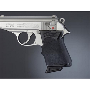 Picture of Hogue HandAll Jr. Grip Sleeve Small Size made of Rubber with Textured Black Finish & Finger Groove for Most 22, 25 & 38 Pistols 18000
