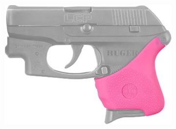 Picture of Hogue Grips Handall Universal Grip Sleeve Ruger LCP - Pink with Crisman Trace Button 18117