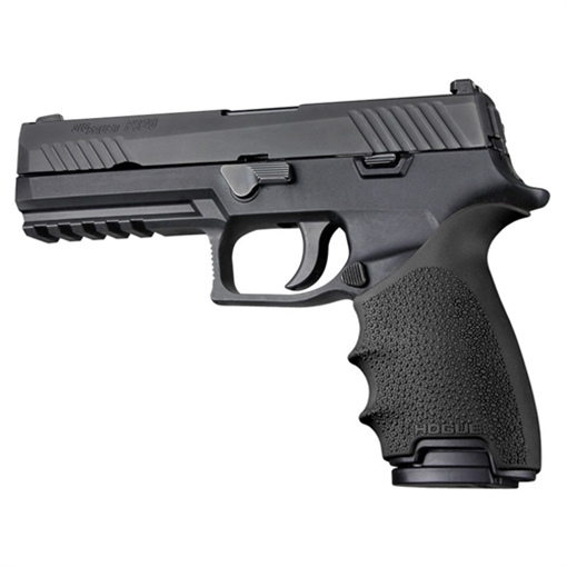 Picture of Hogue HandAll Beavertail Grip Sleeve made of Rubber with Textured Black Finish & Finger Grooves for Sig P320 17600