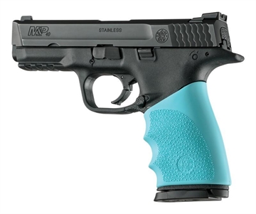 Picture of Hogue Handall Hybrid S&W M&P 9MM 40S&W 357SIG Grip Sleeve Aqua 17404