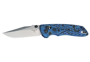 Picture of Hogue Deka, Folding Knife, CPM-20CV, Plain Edge, Clip Point Blade, 3.25", Stone Tumbled Blade Finish, Blue Lava G-Mascus Frame 24273