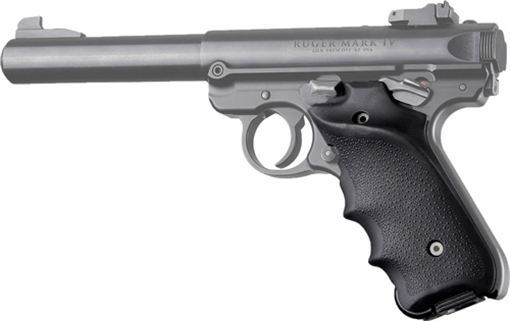 Picture of Hogue Rubber Grips, Finger Grooves and Right Hand Thumb Rest, Fits Ruger Mark IV, Black 79060