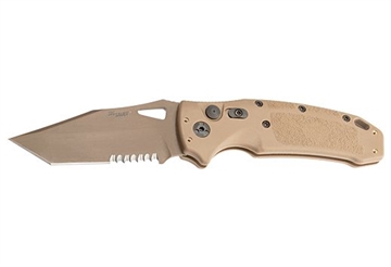 Picture of HOGUE K320A M17 3.5" AUTO FLDR TANTO PART SERRATED POLY TAN 36323H