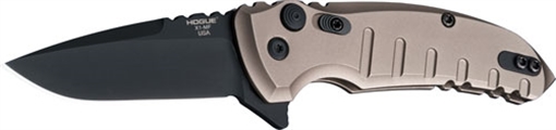 Picture of HOGUE X1 MICROFLIP 2.75" FOLDR DROP PT BLK BLADE ALUM FRM FDE 24177H