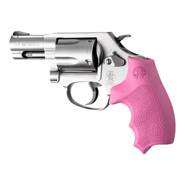 Picture of Hogue Overmolded Rubber Bantam Grip Closed Backstrap S&W Round Butt J-Frame Revolvers Pink 61027