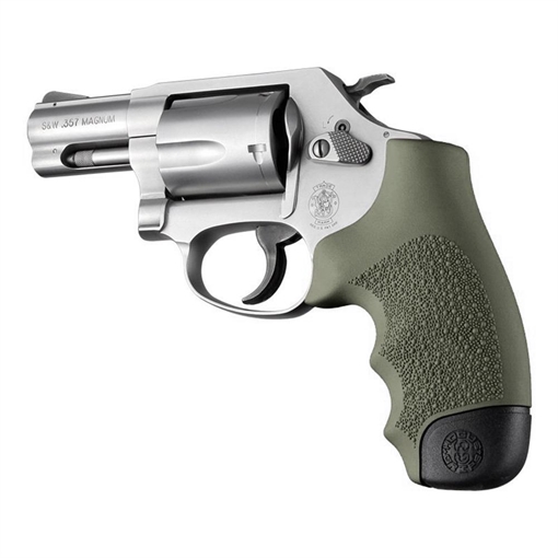 Picture of Hogue Overmolded Rubber Full Size Monogrip S&W Round Butt J-Frame Revolvers OD Green 60001