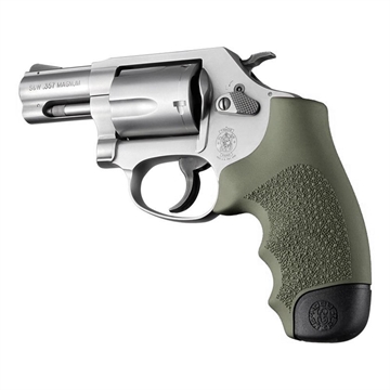 Picture of Hogue Overmolded Rubber Full Size Monogrip S&W Round Butt J-Frame Revolvers OD Green 60001