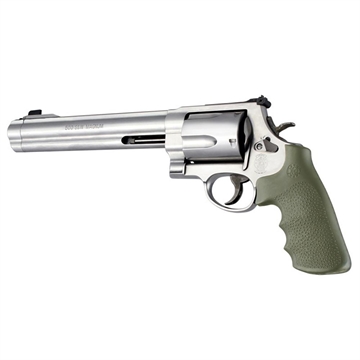 Picture of Hogue OverMolded Rubber Tamer Conversion Monogrip S&W K/L/N/X/Z-Frame Revolvers Round Butt OD Green 19021