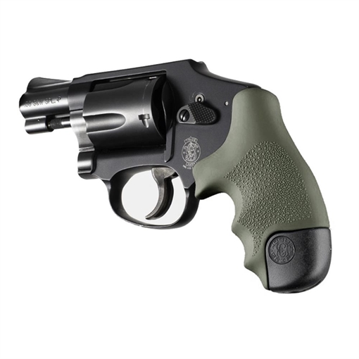 Picture of Hogue Overmolded Rubber Tamer Grip S&W Round Butt J-Frame Centennial Revolvers & Polymer M&P Bodyguard 38 OD Green 60021