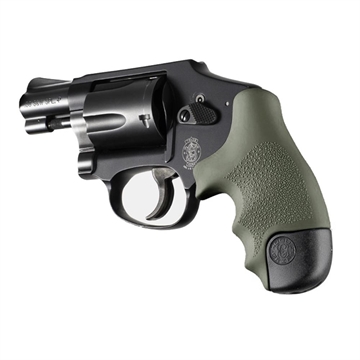 Picture of Hogue Overmolded Rubber Tamer Grip S&W Round Butt J-Frame Centennial Revolvers & Polymer M&P Bodyguard 38 OD Green 60021