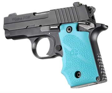 Picture of Hogue Rubber Grip with Finger Grooves for SIG Sauer P238 - Aqua 38004