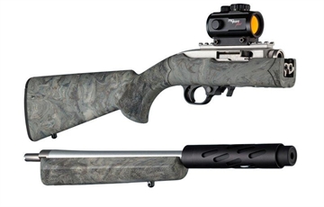 Picture of Hogue Ruger 10-22 Takedown Rub. OM Stock w/Standard Barrel Chan. Ghillie Green HA21840