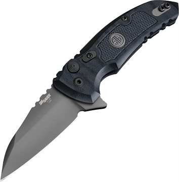 Picture of Hogue SIG X1-MicroFlip Tactical Flipper: 2.75" Wharncliffe Blade - Grey Cerakote Finish Solid Black G10 Frame 16162