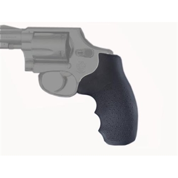 Picture of Hogue OverMolded Monogrip Cobblestone Black Rubber with Finger Grooves for S&W J Frame with Round Butt 60000