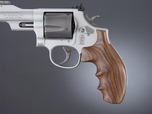 Picture of Hogue Fancy Hardwood Brown Pau Ferro Hardwood with Finger Grooves for S&W K, L Frame with Round Butt 19300
