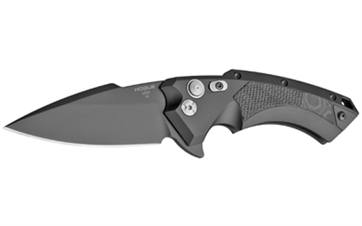 Picture of Hogue X5 Flipper, Folding Knife, CPM-154, Plain Edge, Spear Point Blade with Flipper, 4", Black Cerakote Blade, Black Anodized Aluminum Frame with Black G-Mascus Inserts 34559