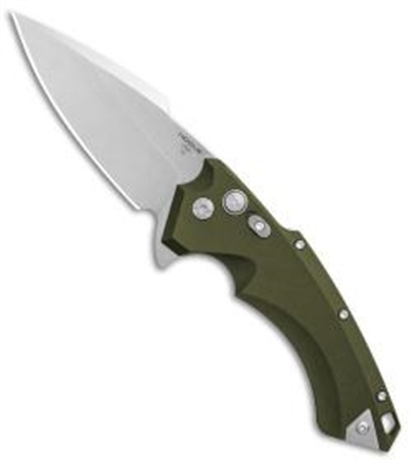 Picture of Hogue X5 Flipper: 4.0" Spear Point Blade - Tumbled Finish OD Green Aluminum Frame 7431081 34551