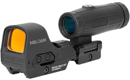 Picture of HOLOSUN 510 OPEN REFLEX GREEN MULTI RETICLE W/HM3X COMBO HE510CGRHM3X HE510C-GR/HM3X