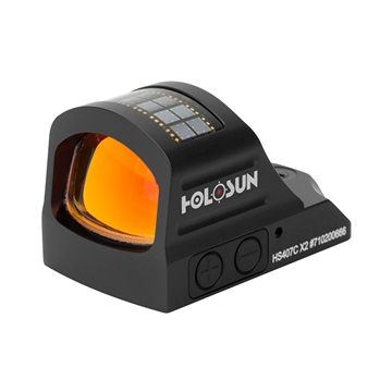 Picture of Holosun Technologies 407C-X2, Red Dot, 2 MOA, Black, Side Battery, Solar Failsafe, Mount Not Included HS407C X2 HS407CX2