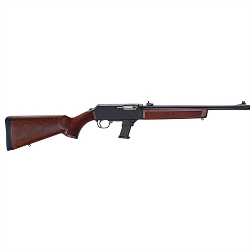 Picture of Henry Repeating Arms Homesteader, Semi-automatic, Rifle, 9mm, 16.37" Barrel, Threaded 1/2x28, Walnut Stock, Anodized Finish, Black, Drilled and Tapped for Optic Rail, Ghost Ring Sights, (1)-5 Round Magazine, (1)-10 Round Magazine, Includes Magwell for Glock Style Magazines H027-H9G H027H9G