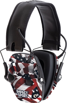 Picture of Howard Leight Impact Sport Electronic Muff 22 dB Over the Head Classic One Nation Adult 1 Pair R02530