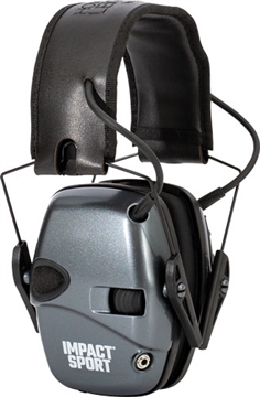 Picture of Howard Leight Impact Sport Small Earmuff - Metallic Charcoal Grey Black Band 22dB NRR R-02532 R02532