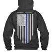 Picture of Thin Blue Line Hoodie - Honor/Respect, Thin Blue Line Flag TBL-H-BLACK-M