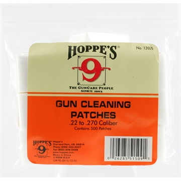 Picture of Hoppe's Gun Cleaning Patches Cleaning Cloth 22-270 Cal 1.125" Cotton 500 Per Pkg 1202S
