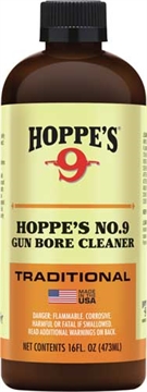 Picture of Hoppe's No. 9 Bore Cleaner Removes Carbon Powder & Lead Fouling Child Proof Cap 1 Pint (16 oz.) Bottle 10 Per Pack 916