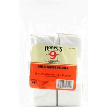 Picture of Hoppe's Gun Cleaning Patches .38 cal to .45 cal and .410 ga to 20 ga 500/ct 1204S