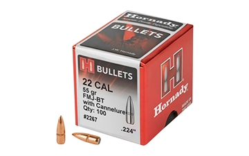 Picture of Hornady Traditional 22 Cal .224 55 gr Full Metal Jacket Boat Tail 100 Per Box/ 40 Case 2267