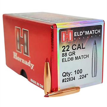 Picture of Hornady ELD Match 22 Cal .224 88 gr Extremely Low Drag Match 100 Per Box/ 25 Case 22834