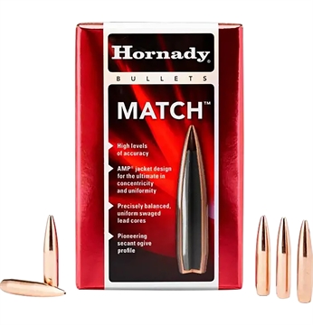 Picture of Hornady Match, .243 Diameter, 6MM/243 Winchester, 105 Grain, Boat Tail Hollow Point, 100 Count 2458
