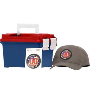 Picture of Hornady American Gunner Rifle Ammunition 6.5 Creedmoor 140gr BTHP 2690 fps 250/ct Loose Ammo Can with Hat/Sticker 81479 090255814798