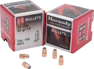Picture of Hornady Traditional Varmint 25 Cal .257 60 gr Flat Point 100 Per Box/ 40 Case 2510