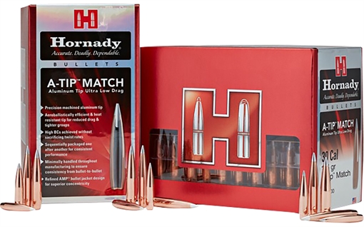 Picture of Hornady Aluminum A-Tip Match Rifle Bullets 25 cal .257 138 GR (1-7.5'') 100/ct 2562