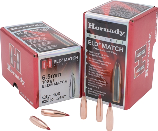 Picture of Hornady ELD Match 6.5mm .264 100 gr Extremely Low Drag Match 100 Per Box/ 25 Case 26100