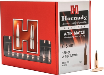 Picture of Hornady A-Tip Match 6.5 Creedmoor .264 135 gr A Tip Match 100 Per Box/ 10 Case 26179