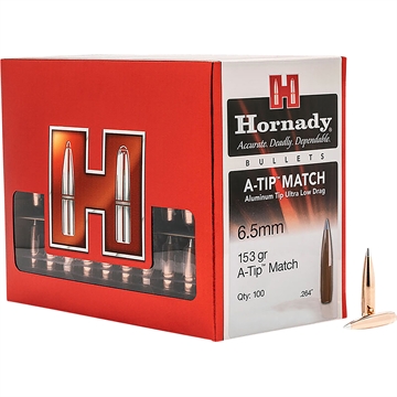 Picture of Hornady A-Tip Match 6.5 Creedmoor .264 153 gr A Tip Match 100 Per Box/ 10 Case 2638