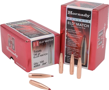 Picture of Hornady ELD Match 7mm .284 180 gr Extremely Low Drag Match 100 Per Box/ 15 Case 28503