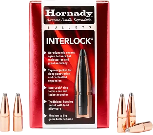 Picture of Hornady InterLock 30 Cal .308 150 gr Boat Tail Soft Point 100 Per Box/ 15 Case 3033