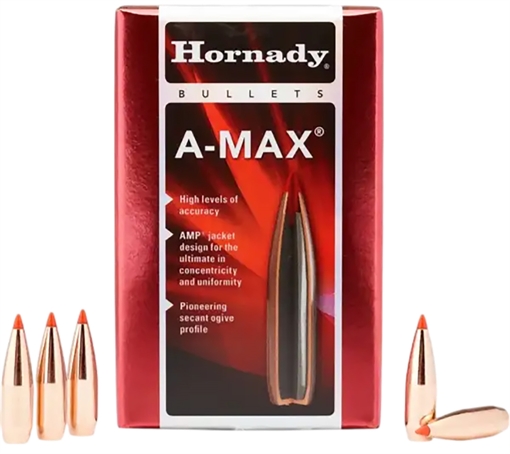 Picture of Hornady A-Max, .308 Diameter, 30 Caliber, 168 Grain, Ballistic Tip, 100 Count 30502 090255275131