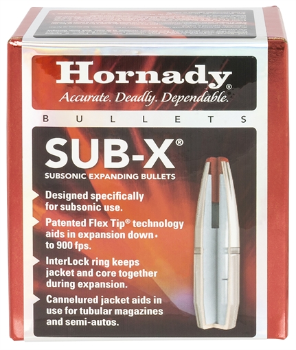 Picture of Hornady Sub-X 30 Cal 308 Cal 175 gr Subsonic eXpanding 100 Per Box/ 15 Case 30718