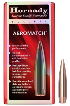 Picture of Hornady AEROMATCH, .308 Diameter, 30 Caliber, 175 Grain, AEROMATCH Hollow Point Boat Tail, 100 Count 30719