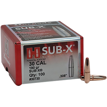 Picture of Hornady Sub-X 30 Cal .308 190 gr Subsonic eXpanding 100 Per Box/ 15 Case 30730