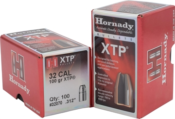 Picture of Hornady XTP 32 Cal .312 100 gr Hollow Point 100 Per Box/ 25 Case 32070